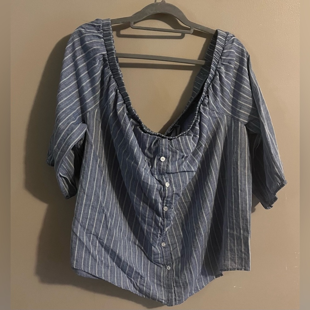 $10💙Bundled Torrid Blue Pinstripe Blouse